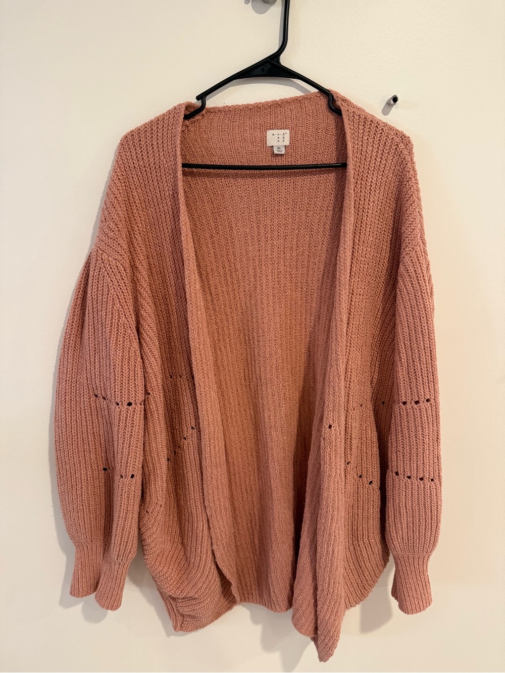 a new day Dusty Rose Open-Front Knit Cardigan